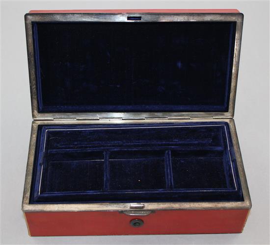 A fine Japanese lacquer and silver mounted jewellery box, Showa period, 22cm.